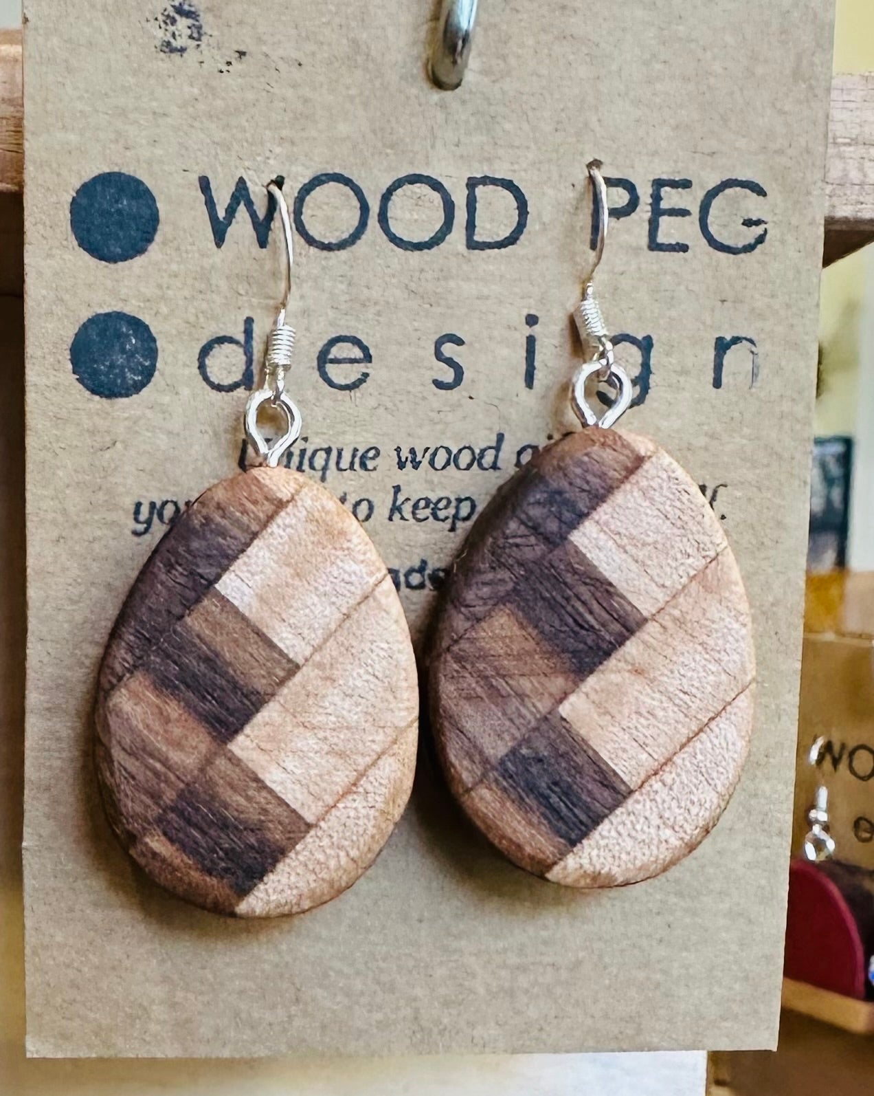 1C. Custom Earrings. Inlaid geometric oval or round earrings.