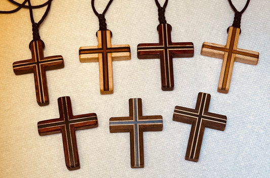 8. Premium Inlaid cross with three woods.